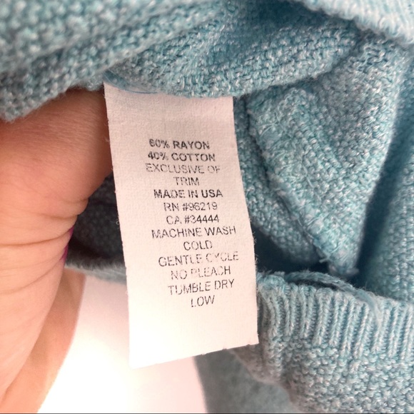 Willow Light Blue Cotton blend Cardigan Sz L - Picture 5 of 5